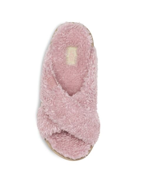 Mules fourrées en Laine  Fuzz Sugar Cross Slide roses