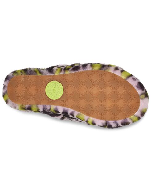 Sandales chaussons en Peau de mouton Fluff Yeah Slide panthère rose