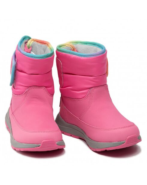 Boots doublées Polaire en Cuir imperméable Toty Weather roses