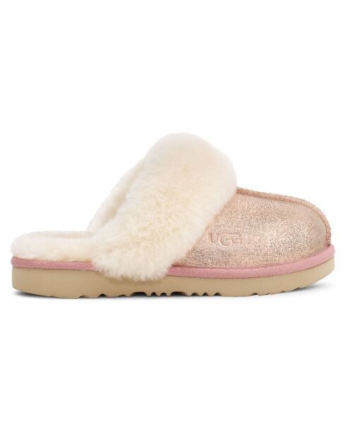 Chaussons een Peau de Moutonmétallisé Cozy Glitter roses