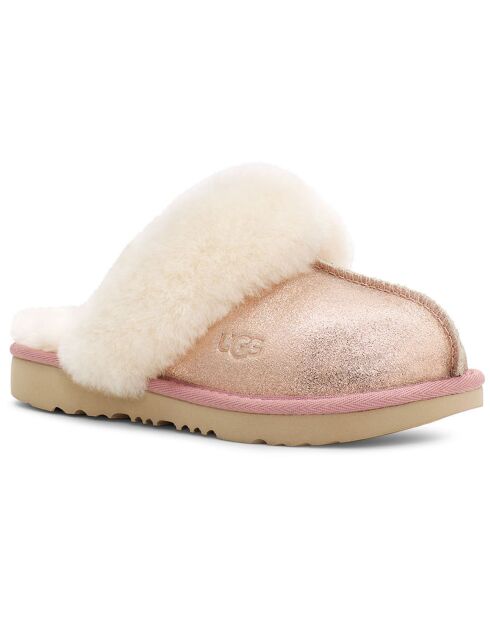 Chaussons een Peau de Moutonmétallisé Cozy Glitter roses