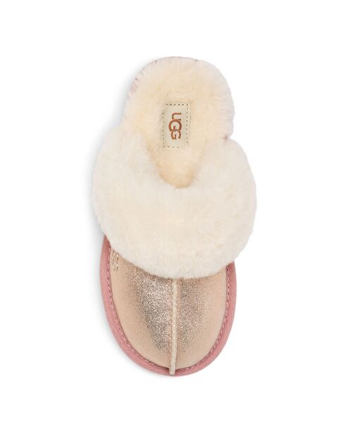 Chaussons een Peau de Moutonmétallisé Cozy Glitter roses