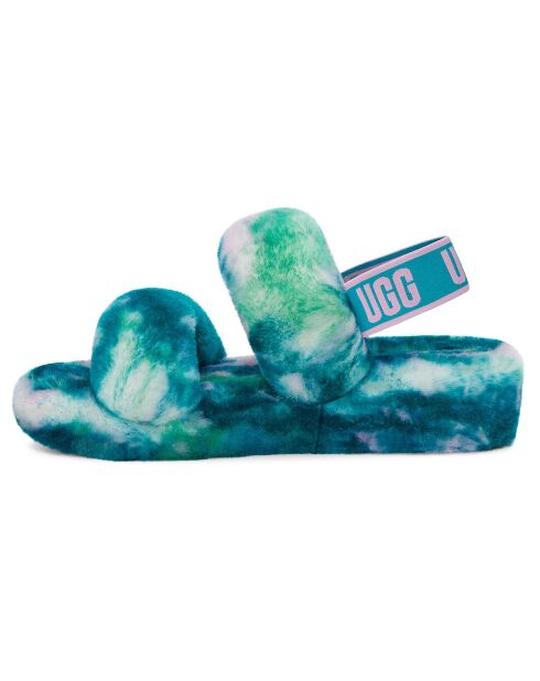 Sandales chaussons  en Peau de mouton Oh Yeah Marble bleues