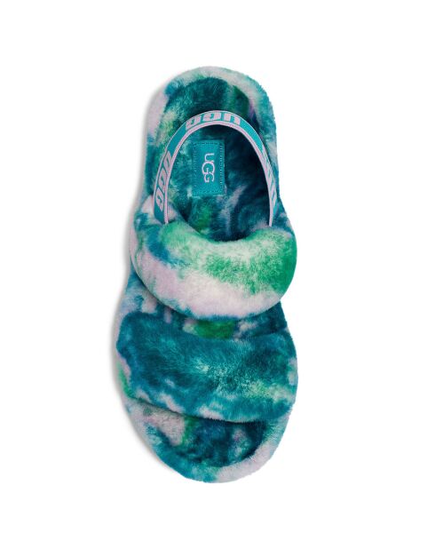 Sandales chaussons  en Peau de mouton Oh Yeah Marble bleues