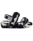 Sandales chaussons en Peau de mouton Oh Yeah Marble noir/blanc
