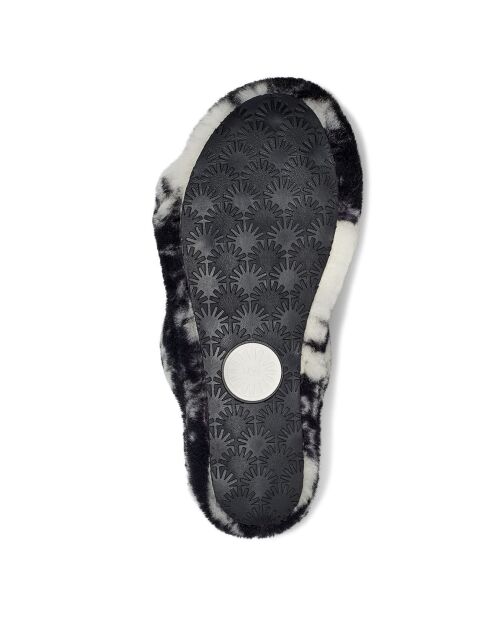 Sandales chaussons en Peau de mouton Oh Yeah Marble noir/blanc