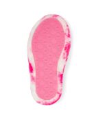 Sandales chaussons en Peau de Mouton Fluff Slide Marble rose/blanc