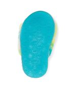 Sandales chaussons en Peau de Mouton Fluff Slide Marble bleu/jaune