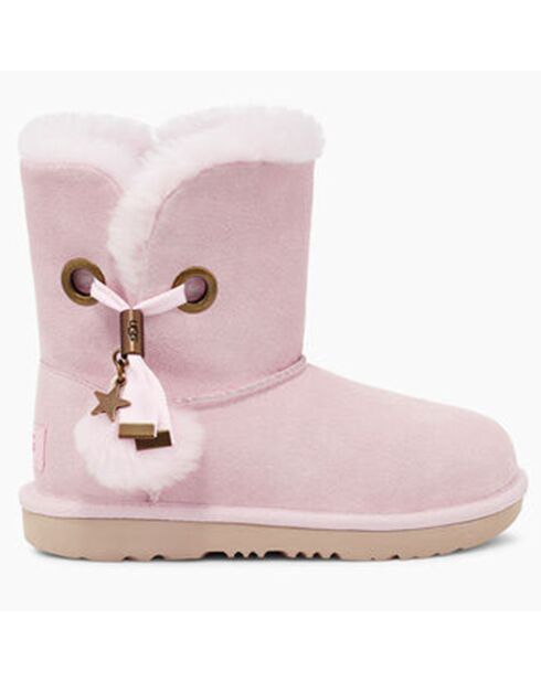Boots fourrées Laine en Velours de Ciir Irina Star Charm roses
