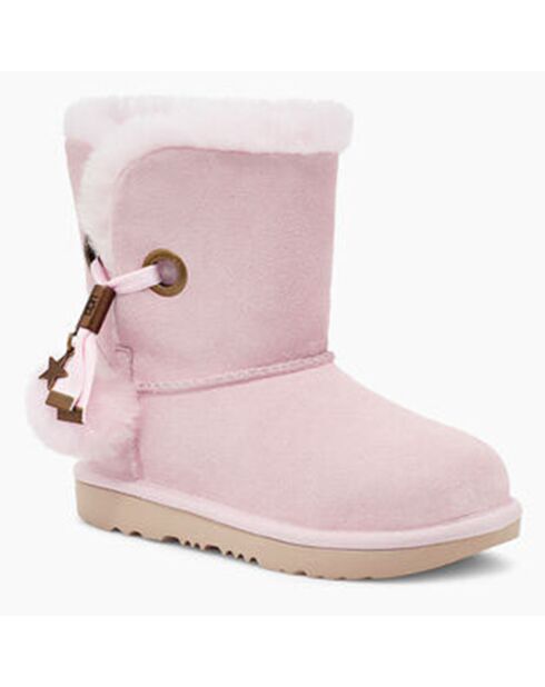 Boots fourrées Laine en Velours de Ciir Irina Star Charm roses