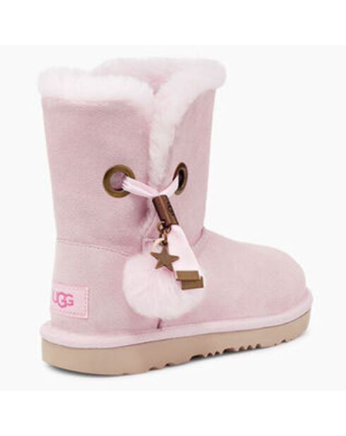Boots fourrées Laine en Velours de Ciir Irina Star Charm roses