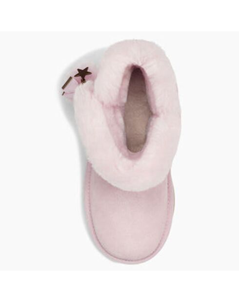 Boots fourrées Laine en Velours de Ciir Irina Star Charm roses