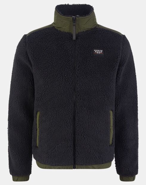 Blouson Sherpa Bi-matière kaki/noir