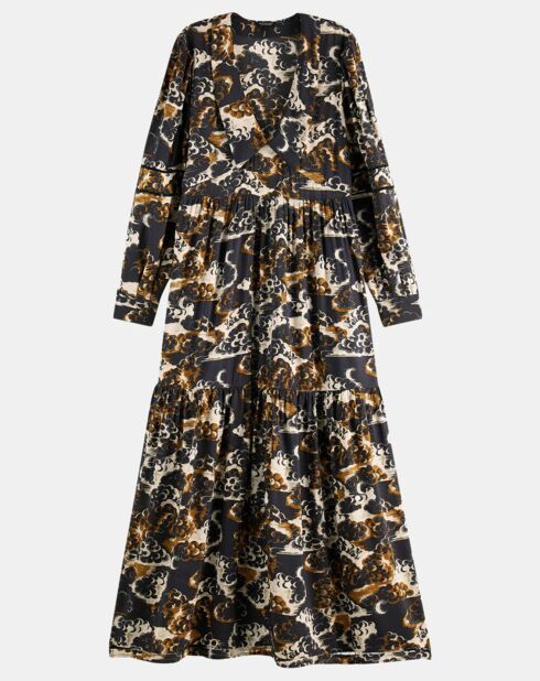 Robe Longue Print Nuage nuit