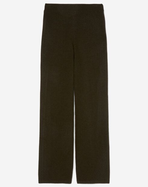 Pantalon en Laine vierge mélangée marron foncé