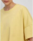 T-Shirt en Coton bio oversize Col rond jaune