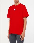 Tjm Tommy Badge Rotes T-Shirt aus 100% Bio-Baumwolle