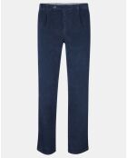 Pantalon Chino Droit en Velours bleu marine