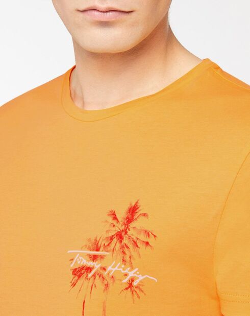 T-Shirt 100% Coton Bio Palm orange