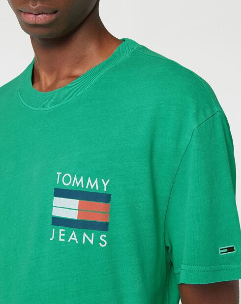 T-Shirt aus 100% Bio-Baumwolle mit grünem Rückenprint