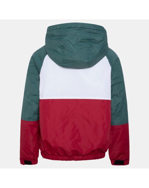 Coupe-Vent zippé à Capuche gris/rouge/blanc
