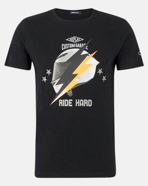 T-Shirt Flash Ride Hard noir