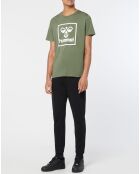 T-Shirt Isam en Coton organique kaki/blanc