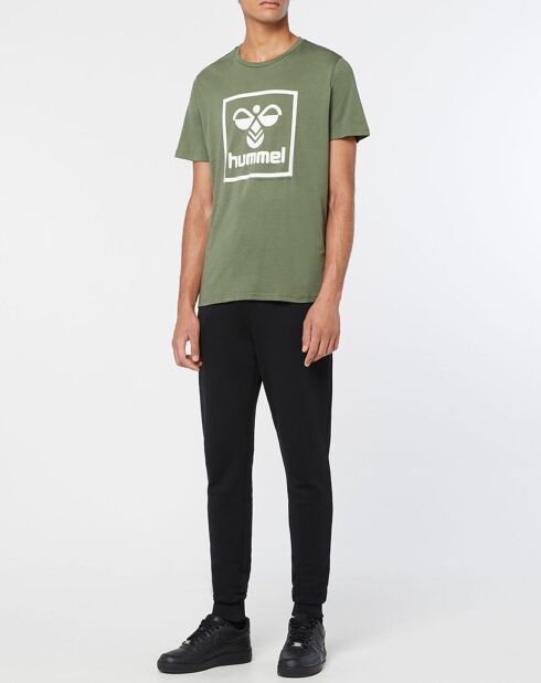 T-Shirt Isam en Coton organique kaki/blanc