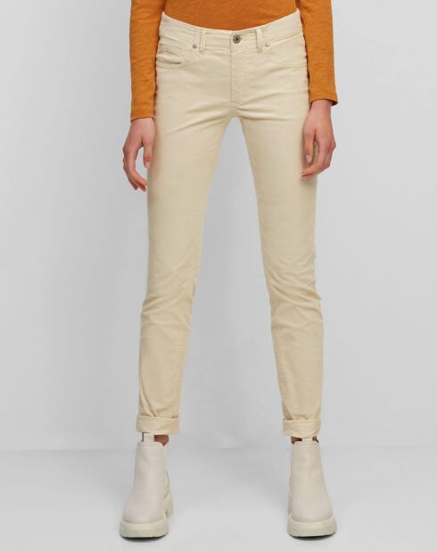 Pantalon Slim en Velours de coton bio  Mavas écru