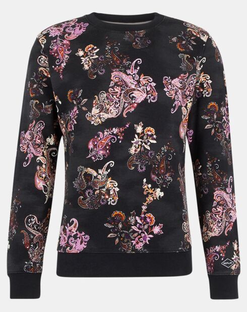 Bohème-Sweatshirt mit schwarzem Kaschmir-Print