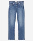 Jean droit en Coton extensible Alby bleu moyen