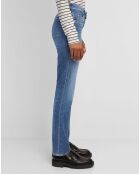 Jean droit en Coton extensible Alby bleu moyen