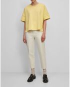 T-Shirt en Coton bio oversize Col rond jaune