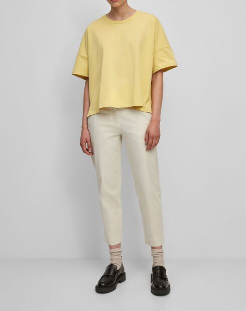 T-Shirt en Coton bio oversize Col rond jaune