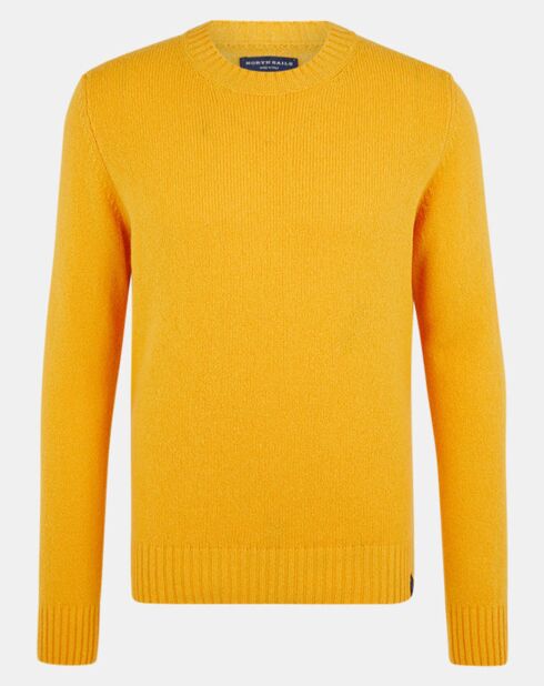 Pull en Laine mélangée ras de cou Softwool jaune foncé