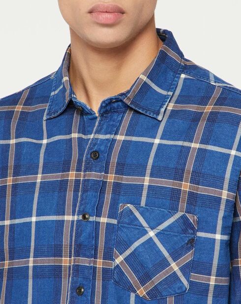 Chemise Regular Fit Mandatory à carreaux bleue