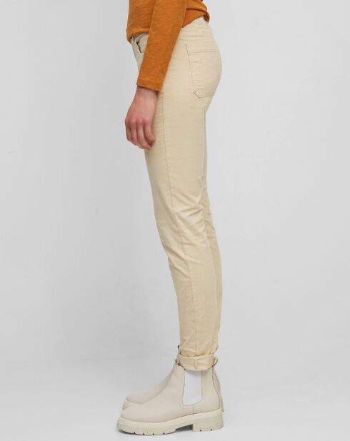 Pantalon Slim en Velours de coton bio  Mavas écru