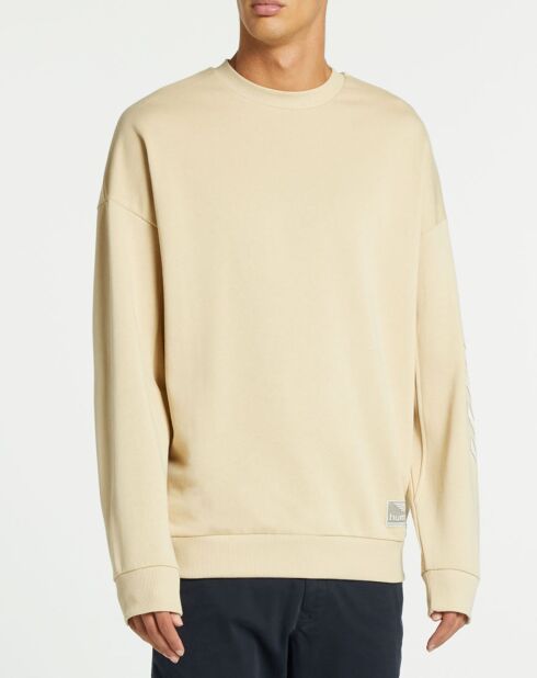 Sweat Urban en Coton organique molletonné jaune pâle
