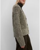Gilet en Laine mélangée grosse maille marron/écru
