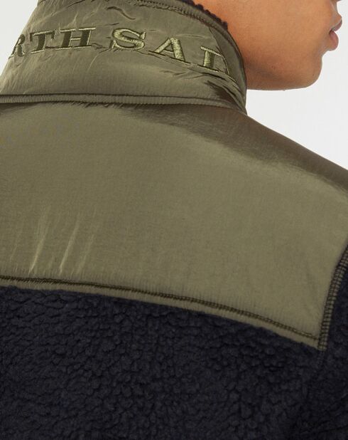 Blouson Sherpa Bi-matière kaki/noir