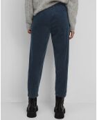 Pantalon de Jogging en Velours de côtelé bleu marine