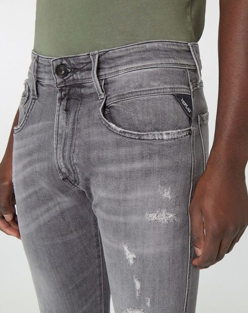 Jean Slim Aged Eco Anbass gris moyen