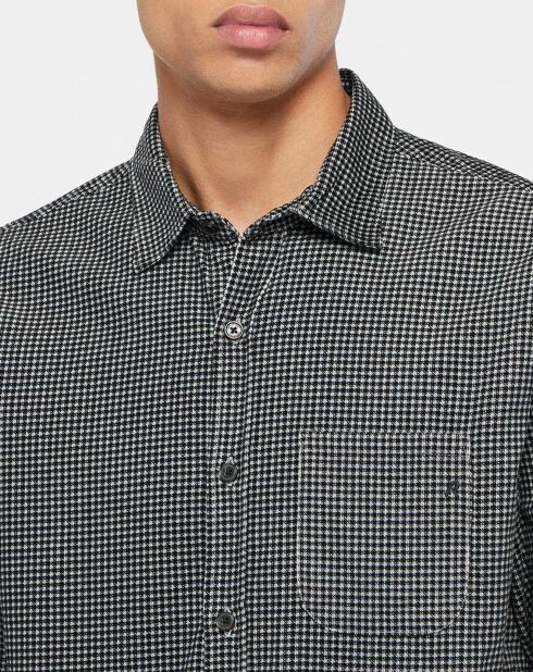 Camicia in velluto a coste con stampa grigia