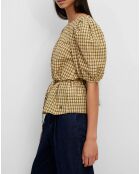 Blouse Kro en Coton mélangé gaufrée moutarde