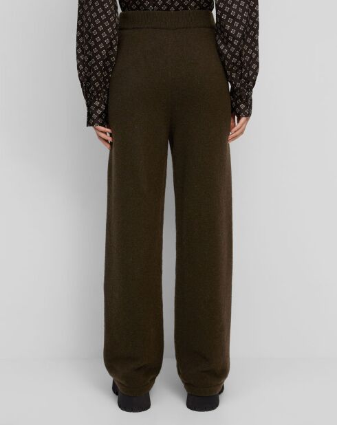 Pantalon en Laine vierge mélangée marron foncé