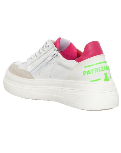 Sneakers en Cuir Gemma blanc/fuchsia