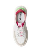 Sneakers en Cuir Gemma blanc/fuchsia