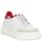 Sneakers en Cuir Gemma blanc/fuchsia