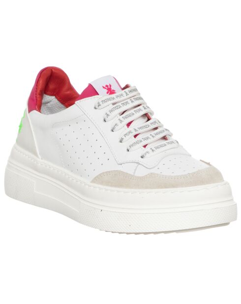 Sneakers en Cuir Gemma blanc/fuchsia