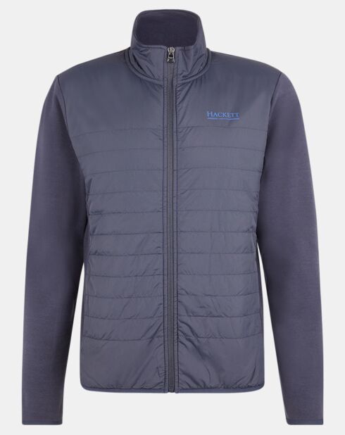 Blouson bi-matière bleu marine